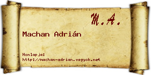 Machan Adrián névjegykártya